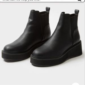 faux leather platform boots